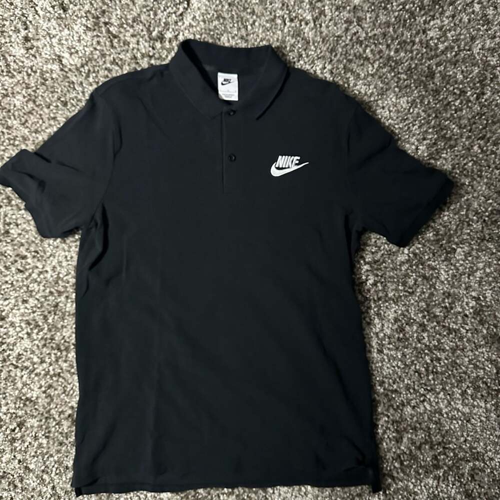 Nike Polo Shirt Size L Black Cotton